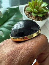Load image into Gallery viewer, Oversized Dyed Bone &amp; Brass Adjustable Rings
