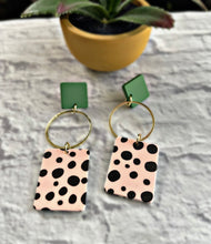 Load image into Gallery viewer, “Polka Dot Spot” Resin Dangle Earrings
