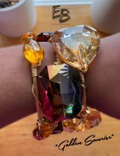 Load image into Gallery viewer, “Golden Sunshine” 3pc Crystal Iridescent Bangle Stack

