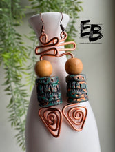 Load image into Gallery viewer, “Copper Mountain” Abstract Dangle Earrings
