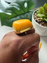 Load image into Gallery viewer, Oversized Dyed Bone &amp; Brass Adjustable Rings
