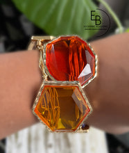 Load image into Gallery viewer, The “Chapel” Oversized Tri-Color Crystal Acrylic Bangle
