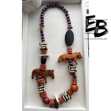 Load image into Gallery viewer, “Jungle Fever” Vintage Wood Statement Necklace
