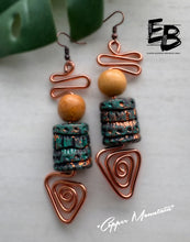 Load image into Gallery viewer, “Copper Mountain” Abstract Dangle Earrings
