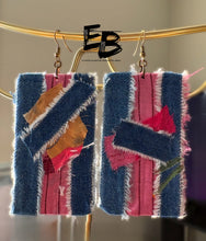Load image into Gallery viewer, “Patches On The Block” Mixed Fabric Earrings
