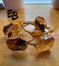 Load image into Gallery viewer, “Golden Sunshine” 3pc Crystal Iridescent Bangle Stack
