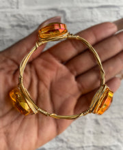 Load image into Gallery viewer, “Tangerine Sun” Crystal Glass Bangle
