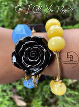 Load image into Gallery viewer, “Can I Call You Rose?” -Black Acrylic Bangle
