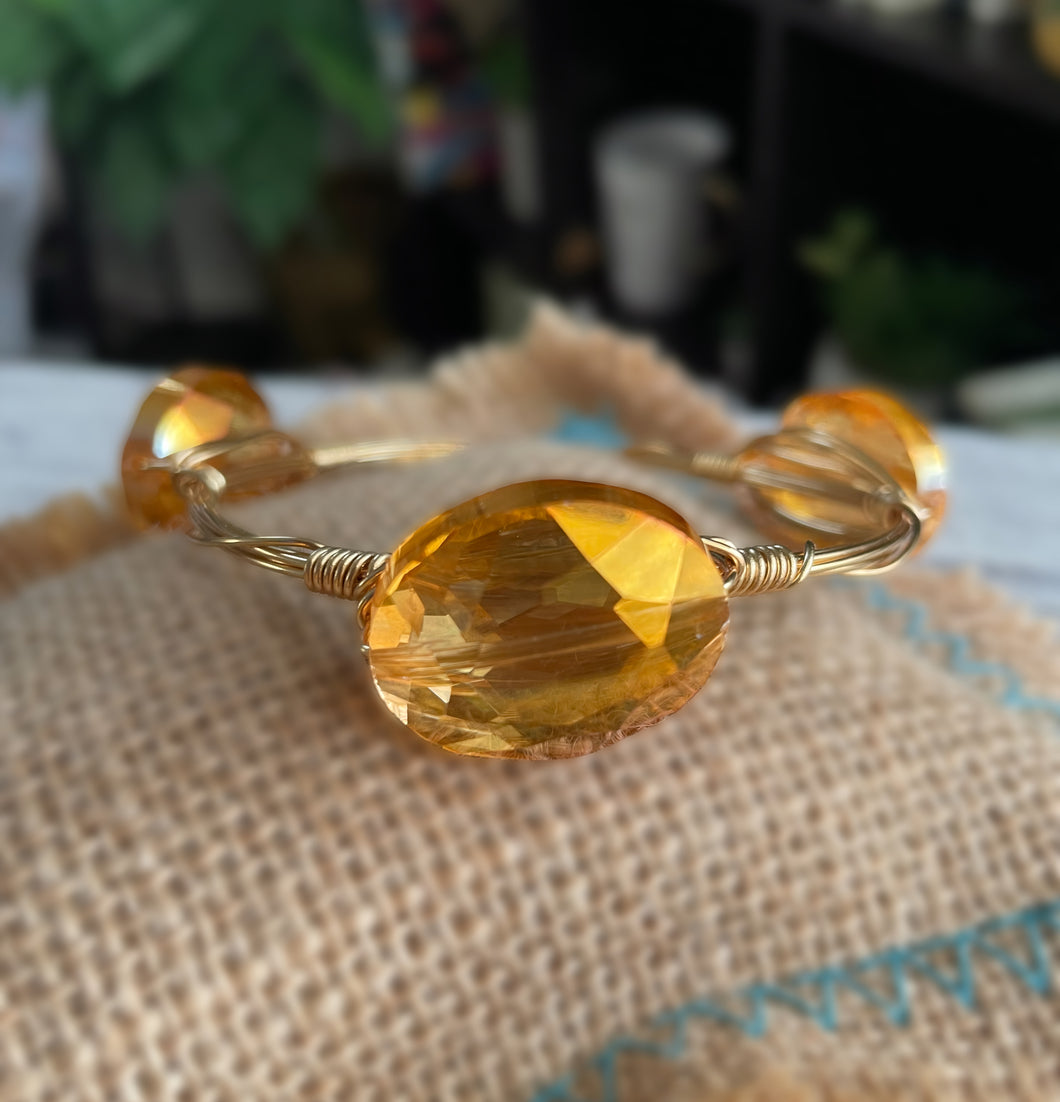 “Tangerine Sun” Crystal Glass Bangle