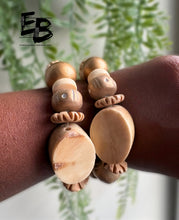 Load image into Gallery viewer, “Golden Timbers” Bone Stretch Bracelets
