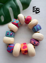 Load image into Gallery viewer, “Bone-tastic Sass” Exaggerated Bone Bead Stretch Bracelets
