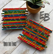 Load image into Gallery viewer, “Over The Fence” Vibrant Dyed Wood Earrings
