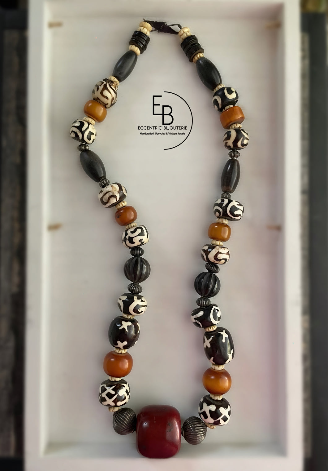“Bones & Harmony” Chunky Bone Bead Necklace