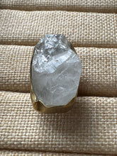 Load image into Gallery viewer, Natural Glass Stone &amp; Brass Adjustable Rings
