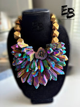 Load image into Gallery viewer, “Earth’s Inner Beauty” Natural Metallic Coated Quartz Statement Necklace
