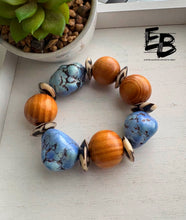 Load image into Gallery viewer, “Stoney Blues” Exaggerated Stretch Bracelets
