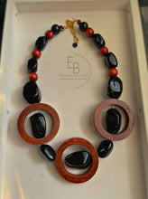 Load image into Gallery viewer, “Round In Circles” Vintage Wood Necklace Desert
