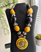 Load image into Gallery viewer, “Sunny Bones” Bone &amp; Brass Statement Necklace
