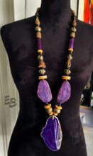 Load image into Gallery viewer, “Brazen Plum” Fine Agate, Stone &amp; Metals Necklace
