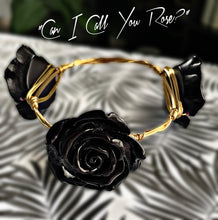 Load image into Gallery viewer, “Can I Call You Rose?” -Black Acrylic Bangle
