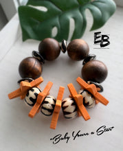 Load image into Gallery viewer, “Baby You’re A Star” Oversized Bone &amp;Wood Stretch Bracelets
