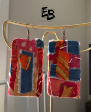 Load image into Gallery viewer, “Patches On The Block” Mixed Fabric Earrings
