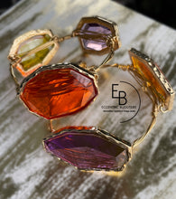 Load image into Gallery viewer, The “Chapel” Oversized Tri-Color Crystal Acrylic Bangle
