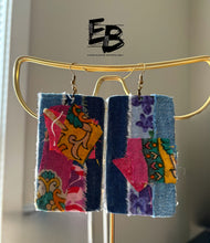 Load image into Gallery viewer, “Patches On The Block” Mixed Fabric Earrings
