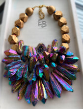 Load image into Gallery viewer, “Earth’s Inner Beauty” Natural Metallic Coated Quartz Statement Necklace
