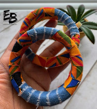 Load image into Gallery viewer, “The Juneteenth Bangle” Ankara Fabric Bangle
