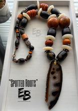 Load image into Gallery viewer, “Spotted Roots” Long Oversized Agate, Buffalo, Wood &amp; Bone Necklace
