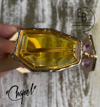 Load image into Gallery viewer, The “Chapel” Oversized Tri-Color Crystal Acrylic Bangle
