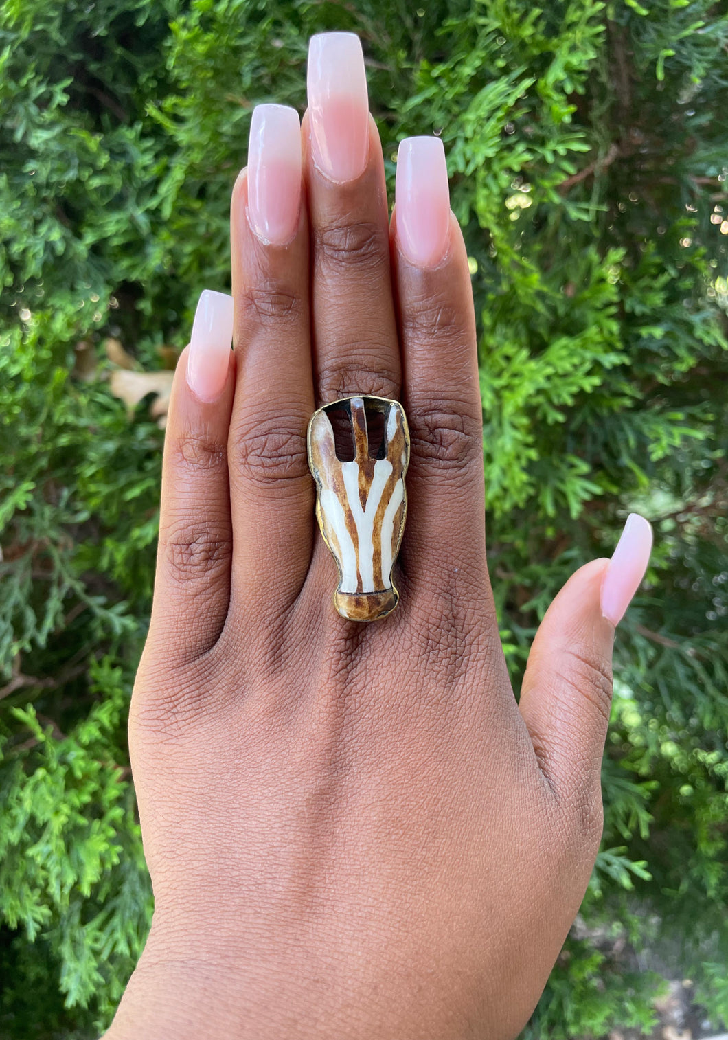 African Brass & Bone Adjustable Rings