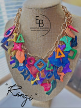 Load image into Gallery viewer, &quot;Rangi&quot; Abstract Coconut Chip &amp; Wood Signature Junk Jewel Necklace
