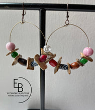 Load image into Gallery viewer, &quot;Vibrant Soul&quot; Mixed Bead &amp; Coconut Chip Hoops
