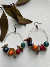 Load image into Gallery viewer, &quot;Vibrant Soul&quot; Mixed Bead &amp; Coconut Chip Hoops
