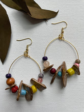 Load image into Gallery viewer, &quot;Vibrant Soul&quot; Mixed Bead &amp; Coconut Chip Hoops
