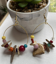 Load image into Gallery viewer, &quot;Vibrant Soul&quot; Mixed Bead &amp; Coconut Chip Hoops
