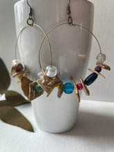 Load image into Gallery viewer, &quot;Vibrant Soul&quot; Mixed Bead &amp; Coconut Chip Hoops
