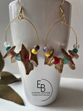 Load image into Gallery viewer, &quot;Vibrant Soul&quot; Mixed Bead &amp; Coconut Chip Hoops
