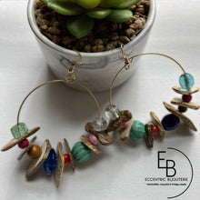 Load image into Gallery viewer, &quot;Vibrant Soul&quot; Mixed Bead &amp; Coconut Chip Hoops
