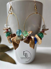 Load image into Gallery viewer, &quot;Vibrant Soul&quot; Mixed Bead &amp; Coconut Chip Hoops
