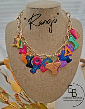 Load image into Gallery viewer, &quot;Rangi&quot; Abstract Coconut Chip &amp; Wood Signature Junk Jewel Necklace
