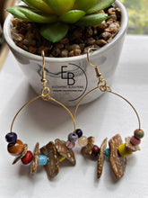 Load image into Gallery viewer, &quot;Vibrant Soul&quot; Mixed Bead &amp; Coconut Chip Hoops
