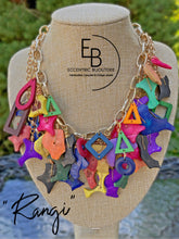 Load image into Gallery viewer, &quot;Rangi&quot; Abstract Coconut Chip &amp; Wood Signature Junk Jewel Necklace
