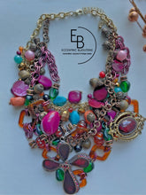 Load image into Gallery viewer, &quot;Warm Autumn&quot; Warm Hues Layered Signature Junk Jewel Necklace
