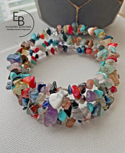 Load image into Gallery viewer, &quot;Raging Sea&quot; Multi-Layered Gemstone Chip &amp; Rustic Bronze Chain Necklace &amp; Bracelet Set
