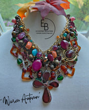 Load image into Gallery viewer, &quot;Warm Autumn&quot; Warm Hues Layered Signature Junk Jewel Necklace
