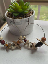 Load and play video in Gallery viewer, &quot;Vibrant Soul&quot; Mixed Bead &amp; Coconut Chip Hoops
